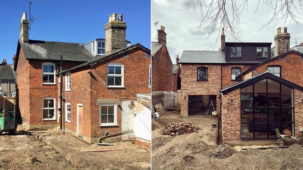 Фотографии викторианского дома до и после пристройки