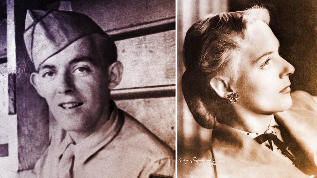 Foto de antes y después, con Jorgensen como soldado y como mujer.