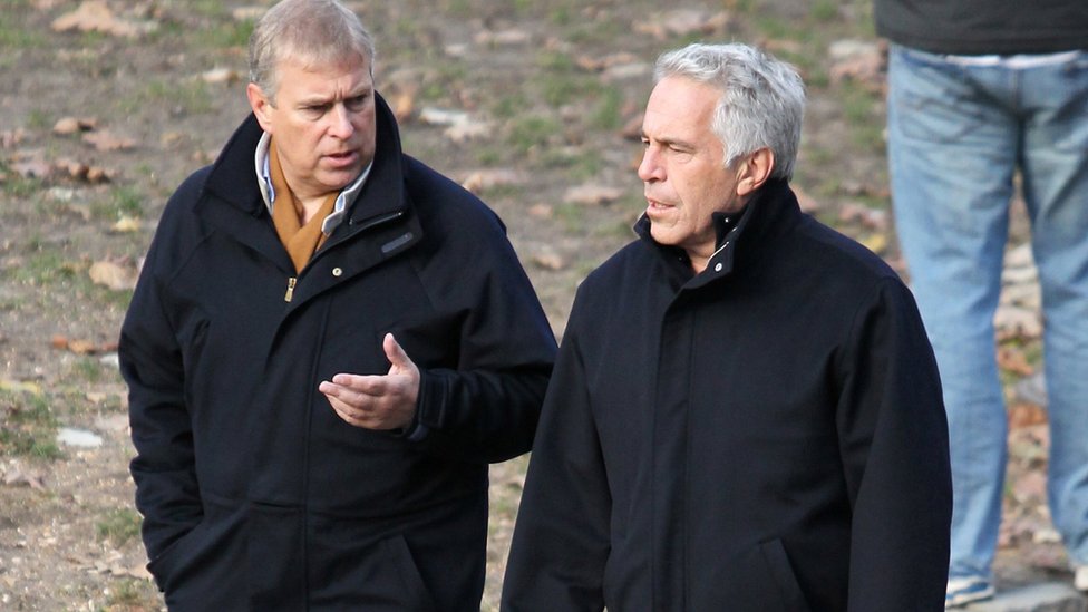 El príncipe Andrés y Jeffrey Epstein en Central Park, Nueva York