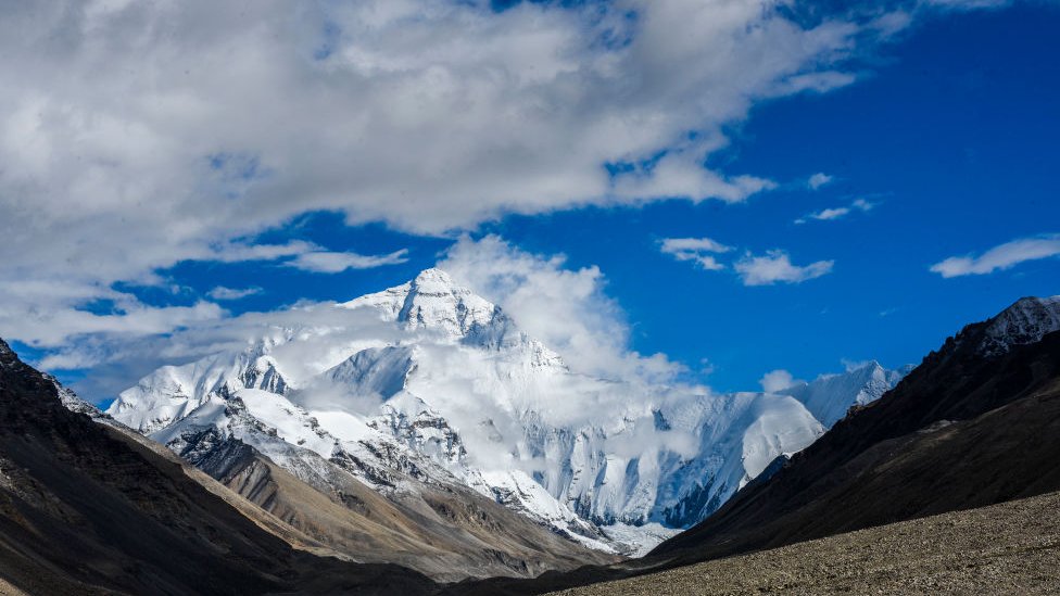 Mount Everest as seen from the Chinese side. Image credits - Getty images