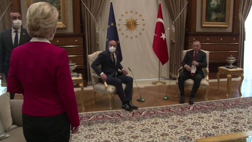 Ursula von der Leyen left without a seat during EU visit to Turkey