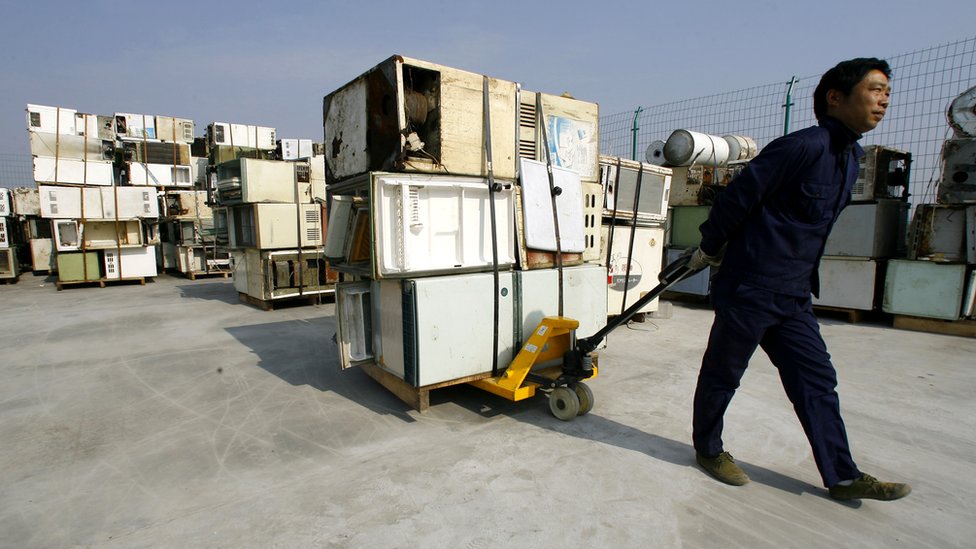 Reciclaje de neveras en China