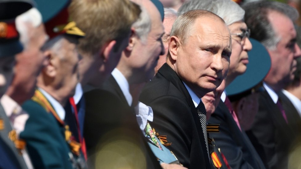 Президент Путин во время парада Победы в Великой Отечественной войне
