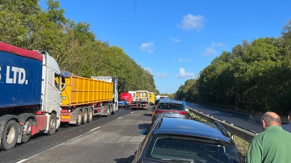 Suffolk A14 reopens after seven hour closure