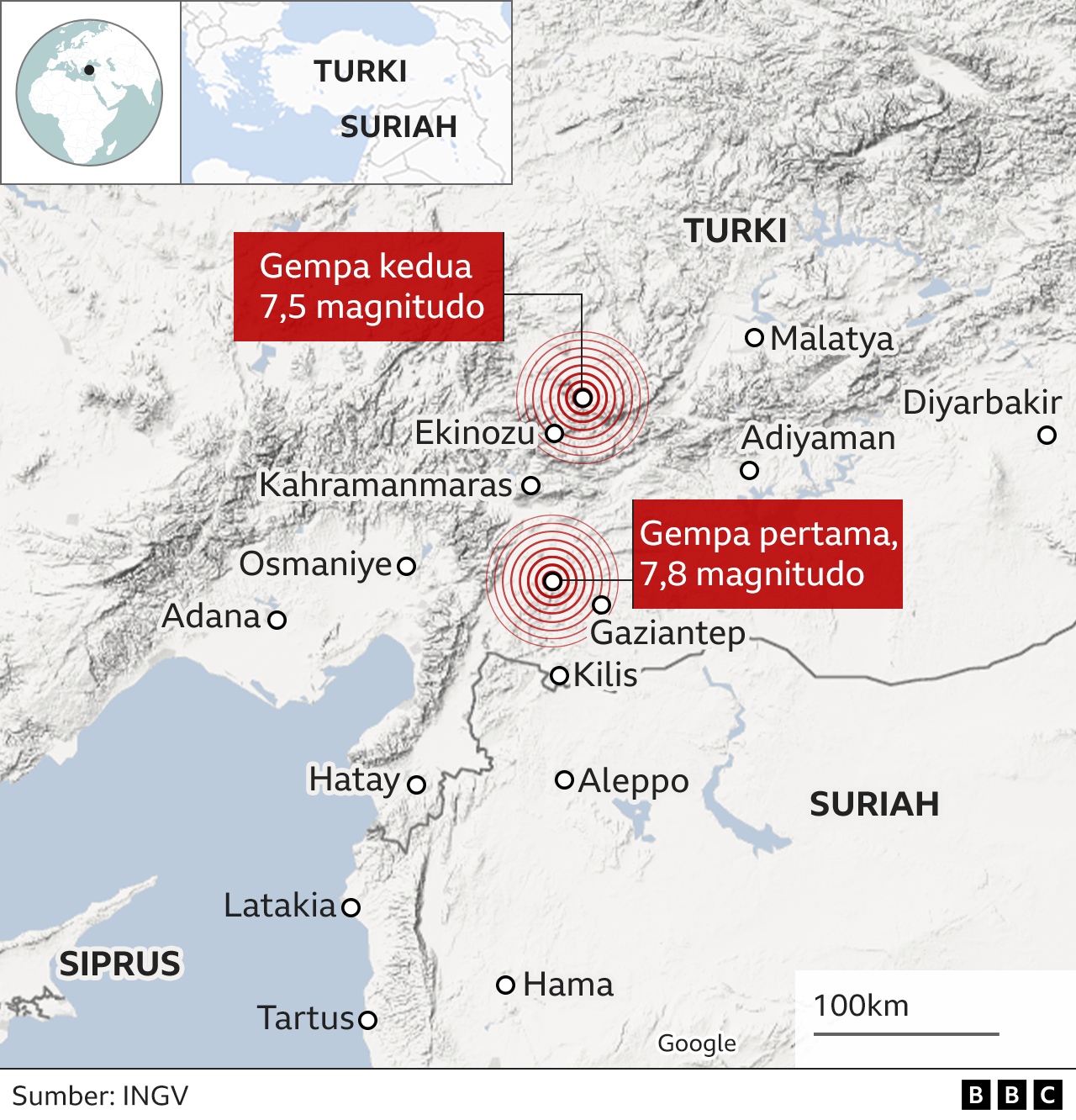 peta gempa turki 2