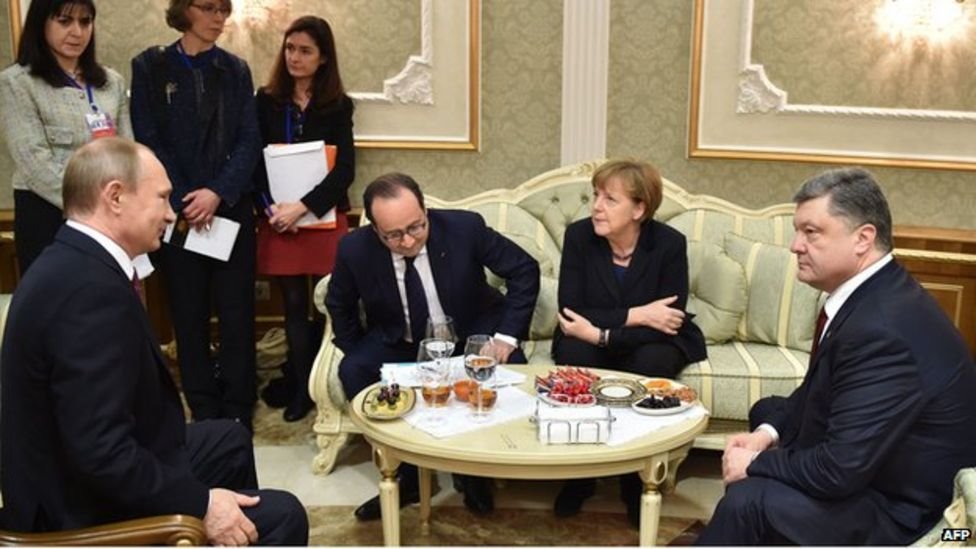 Putin, Hollande, Merkel y Poroshenko