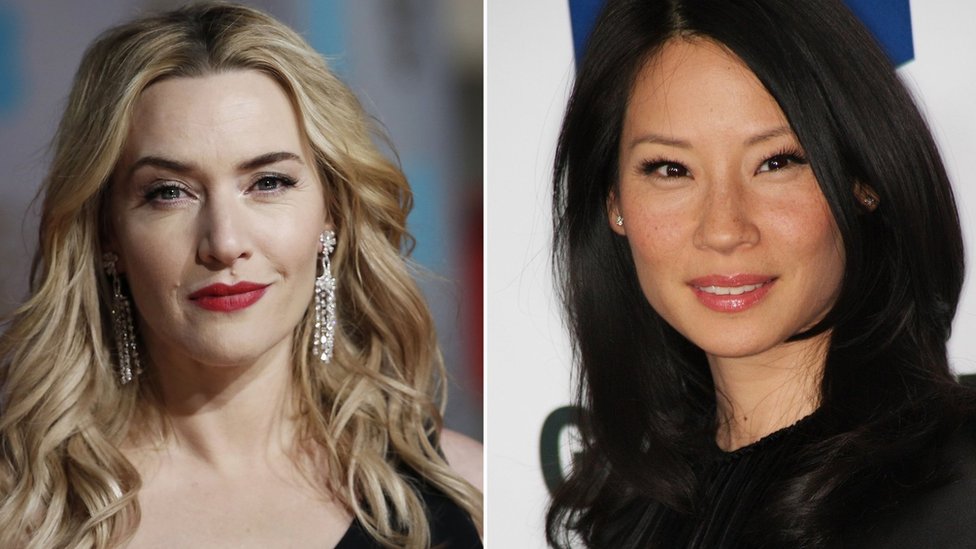 Composite picture showing British actress Kate Winslet and American actress Lucy Liu