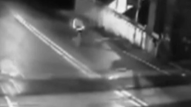 Man on bike at crossing
