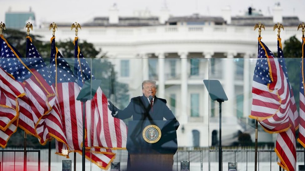 Donald Trump en un mitin en DC