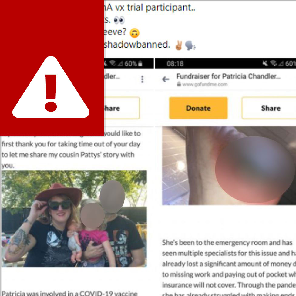 A post with a photo of Patricia with her GoFundMe donation link and image