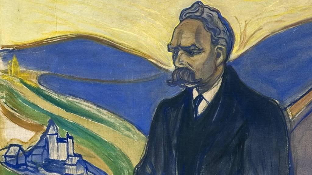 Detalle de retrato de Netzsche pintado por Edvard Munch