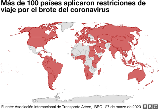 Países que aplicaron restricciones de viajes por el coronavirus