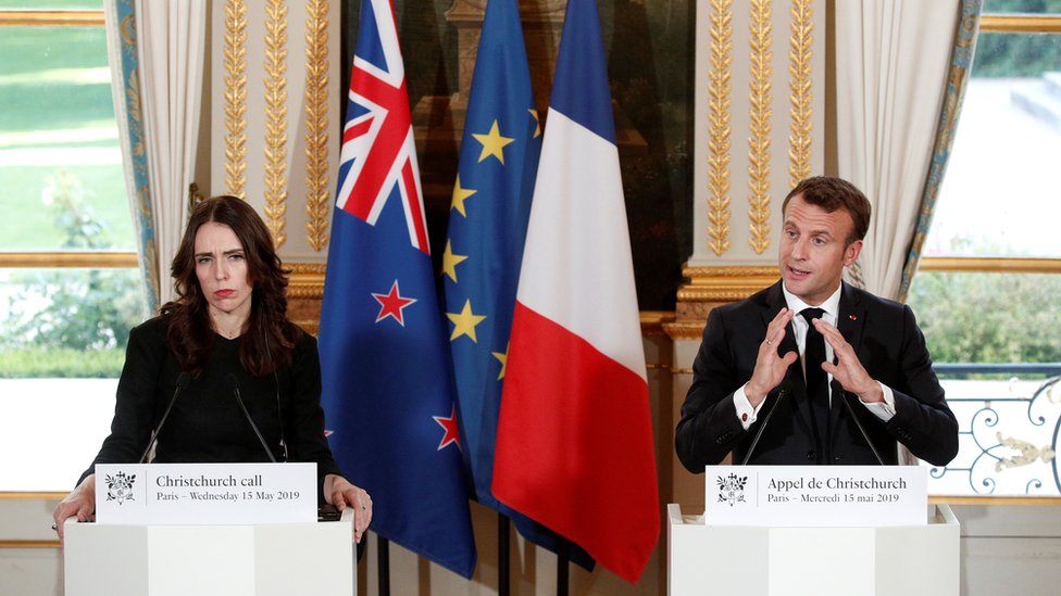 Yeni Zelanda Başbakanı Jacinda Ardern ve Fransa Cumhurbaşkanı Emmanuel Macron