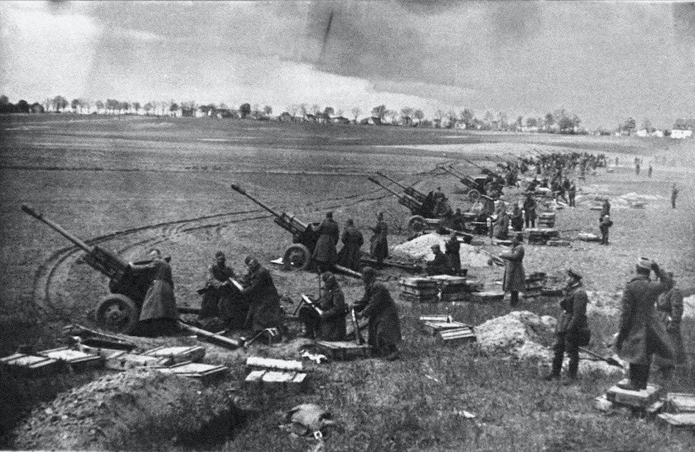 1945年，蘇聯軍隊在施勞弗高地上作戰。