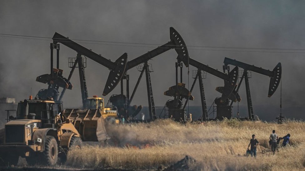 Oil field in the Hasakah province near the Syrian-Turkish border
