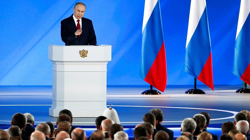 El presidente ruso Vladimir Putin se dirige al Consejo de Estado en Moscú, Rusia, 15 de enero de 2020