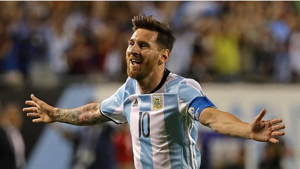 Messi celebrating a goal