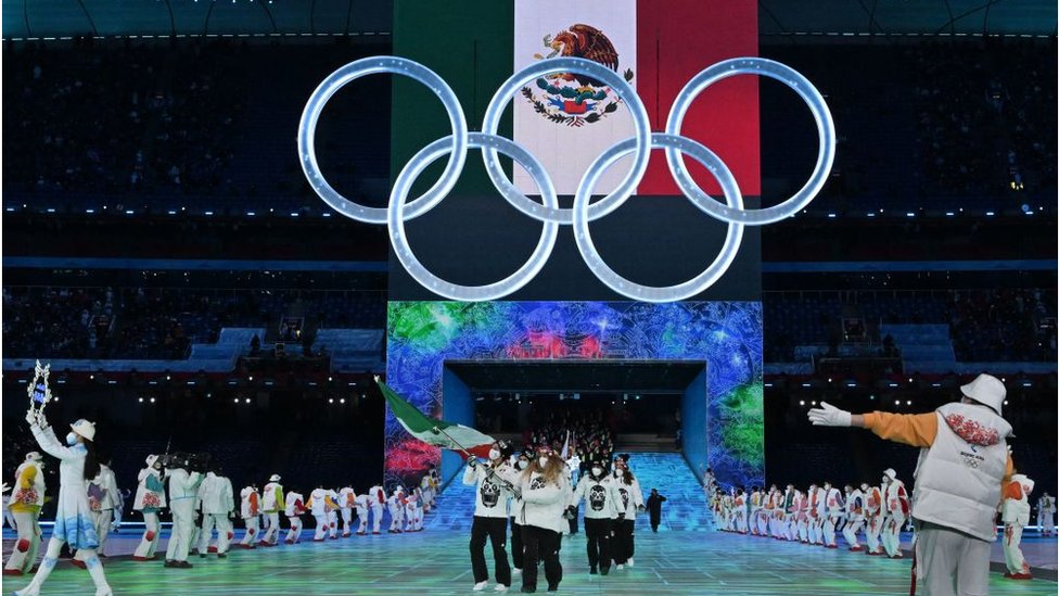 Delegación de México en la ceremonia inaugural de los Juegos Olímpicos de Invierno Beijing 2022.
