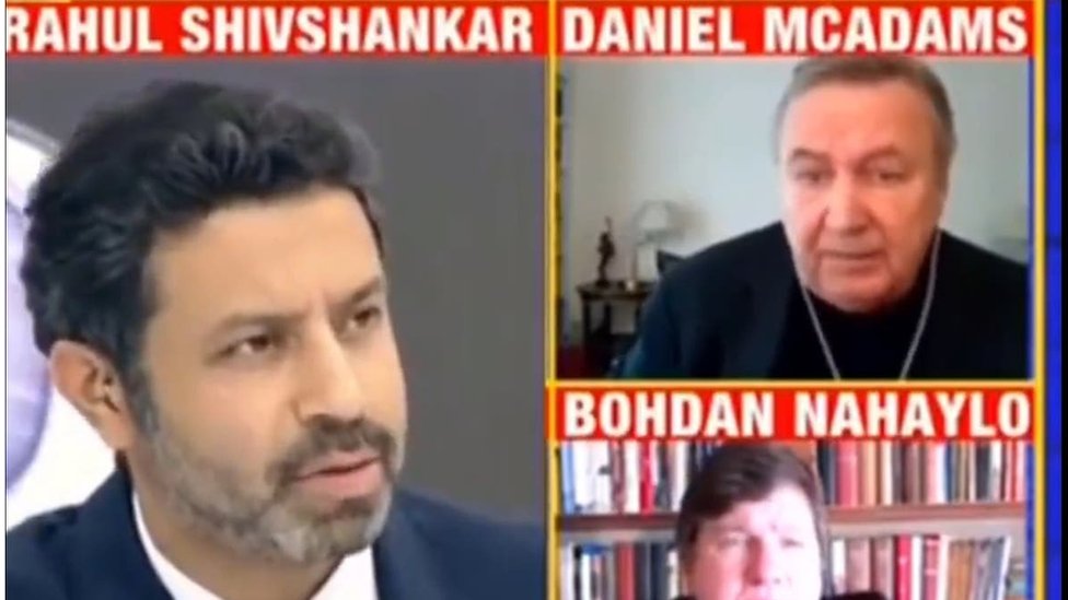 I am Mr McAdams': TV anchor Rahul Shivshankar yells at wrong man on Ukraine  live - BBC News