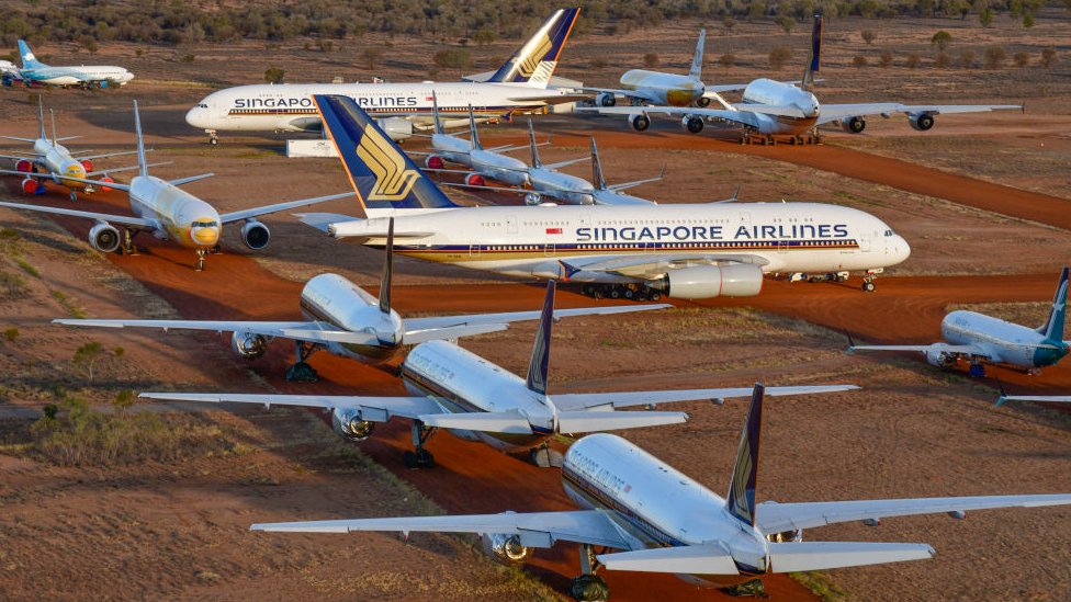 Самолеты на хранении в APAS в Алис-Спрингс