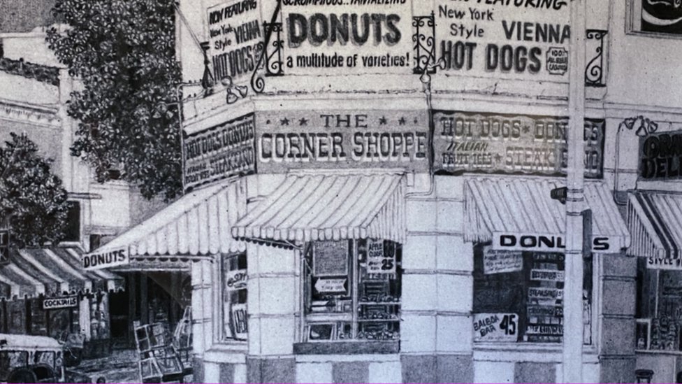 Рисунок пончиков Стэна, когда он назывался The Corner Shoppe