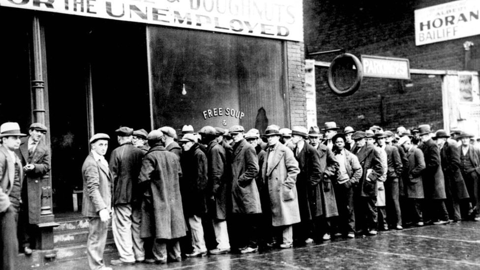 Desempleados durante la crisis de 1929.