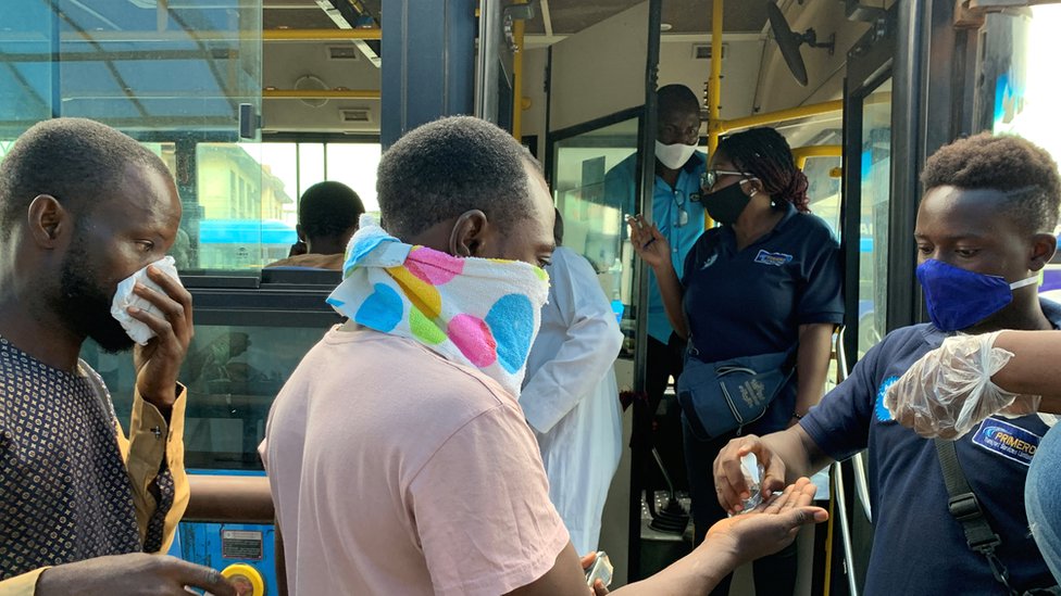Lagos bus station passengers