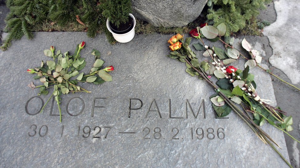 Olof Palme'nin mezar taşı
