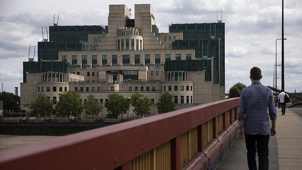 MI6's headquarters seen from Vauxhall Bridge, central London