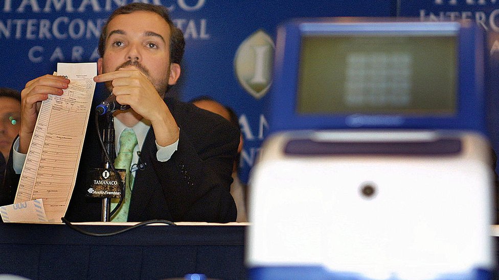 Venezuela utiliza la tecnología de Smartmatic desde 2004, cuando Mugica tuvo que hacer frente a acusaciones de fraude por parte de la oposición que ahora celebra su denuncia. Antonio Mugica en 2004