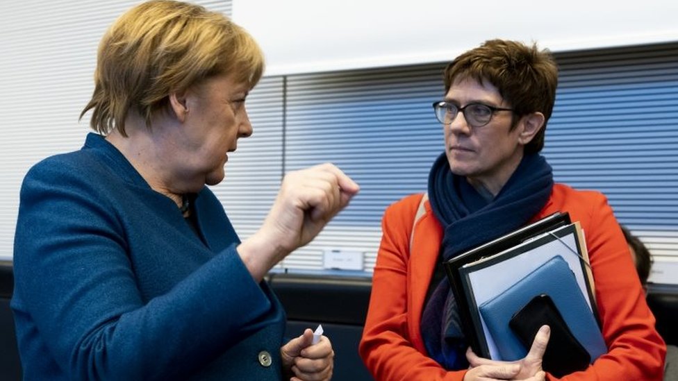 German Chancellor Angela Merkel (left) and CPU leader Annegret Kramp-Karrenbauer. Photo: February 2019