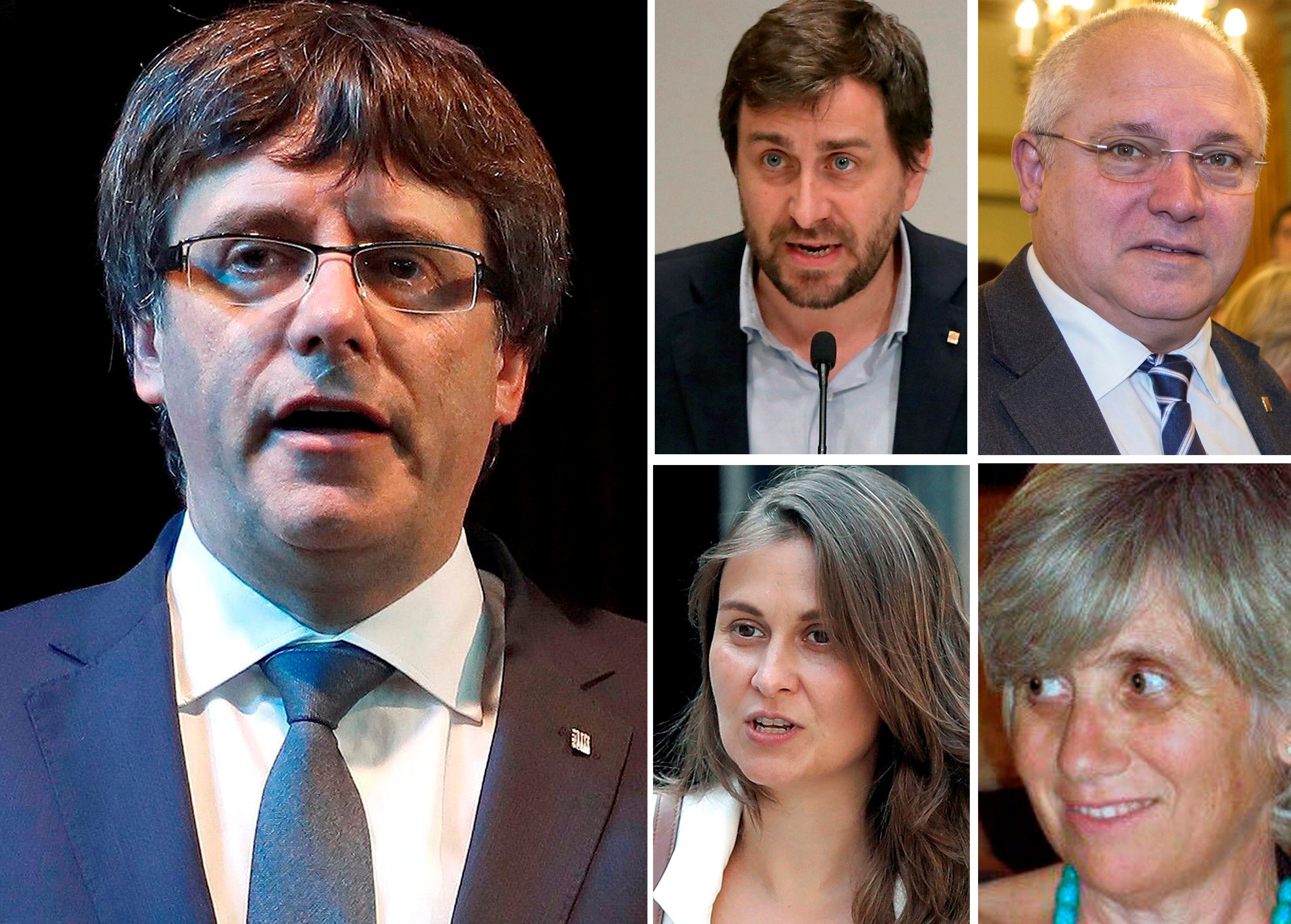 Además de sobre Puigdemont, la justicia belga tiene que decidir sobre los consejeros Antoni Comin, Lluis Puig, Meritxell Serret, y Clara Ponsati. Carles Puigdemont, Antoni Comin, Lluis Puig, Meritxell Serret, y Clara Ponsati.