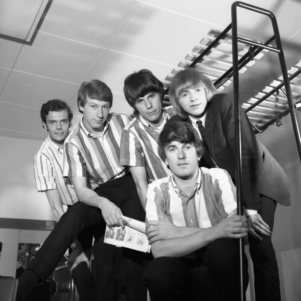 The Yardbirds, backstage at Top Of The Pops, in 1965