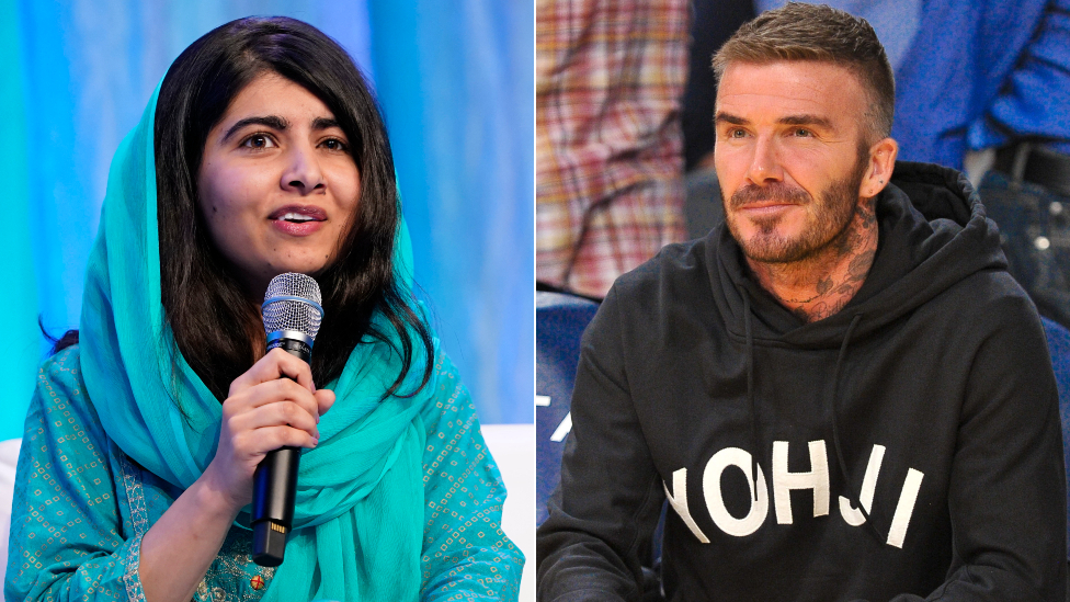 Malala Yousafzai y David Beckham