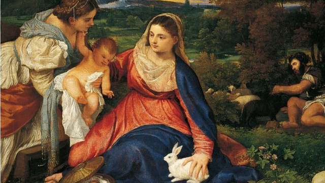 In The Madonna of the Rabbit (1520-30) by Titian, a bunny symbolises chastity