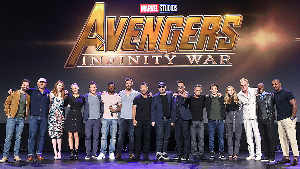 Parte del elenco de Avengers.