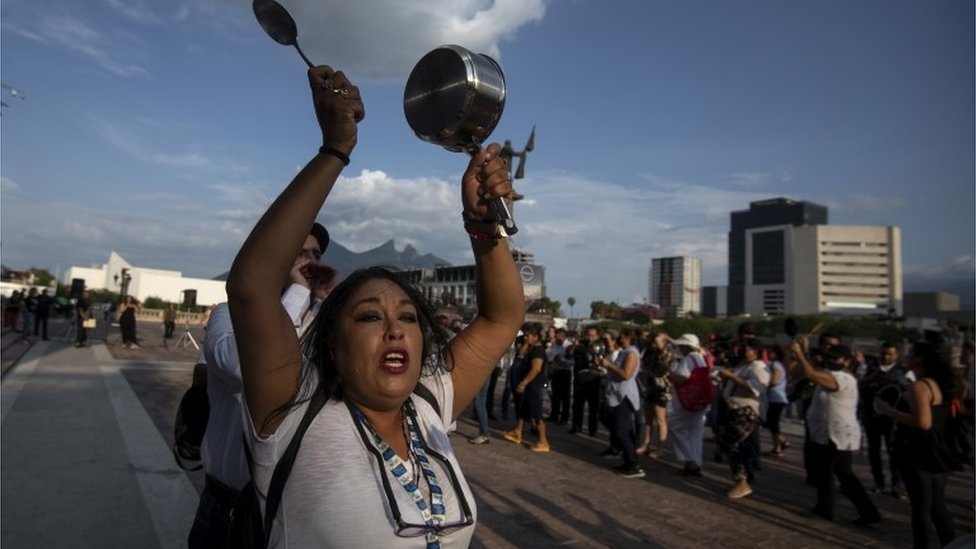 Una protesta en Monterrey por la falta de agua