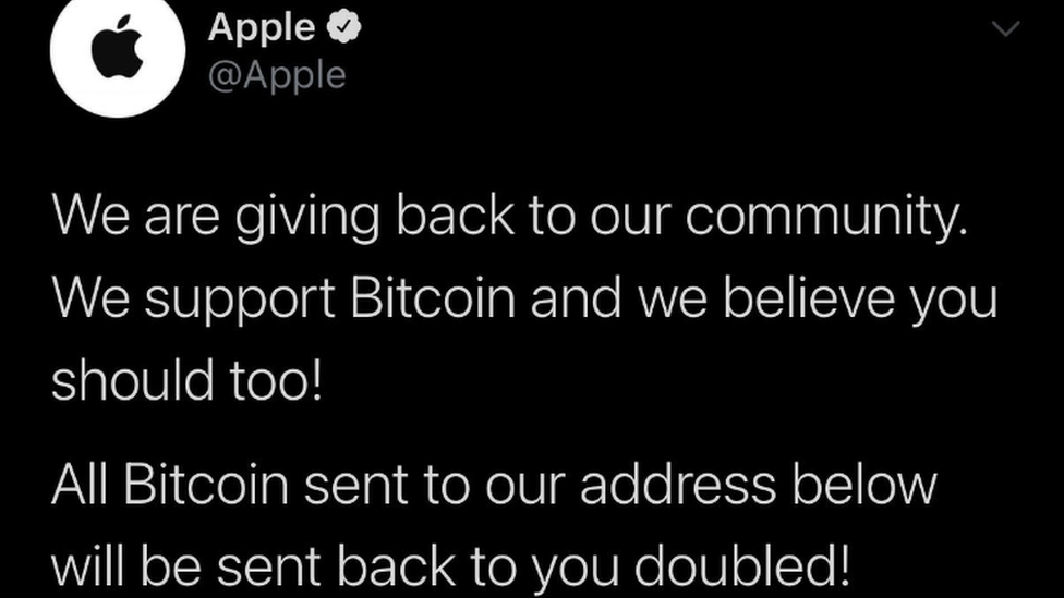 A hacked tweet from Apple's account