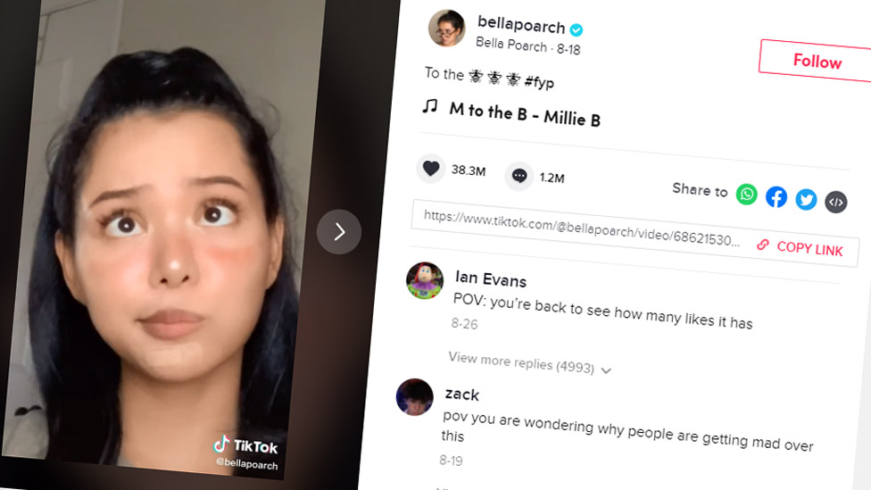 Most likes 2025 on tiktok