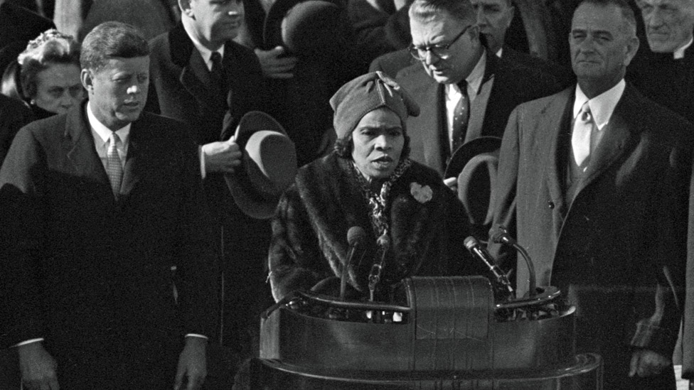 Marian Anderson performing at the inauguration of John F Kennedy in 1961