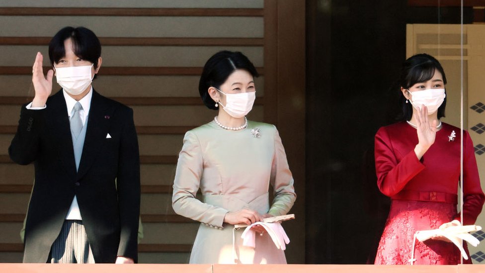 Japanese Crown Prince Akishino accompanied by Crown Princess Kiko and his daughter Princess Kako