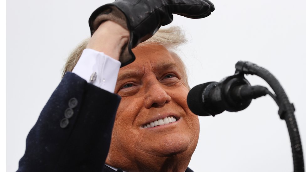 Close-up of Trump
