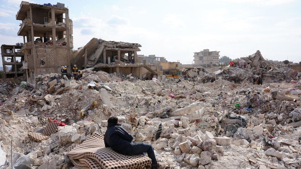 Ruinas en la ciudad de Jindayris, en la parte rebelde de la provincia de Alepo.