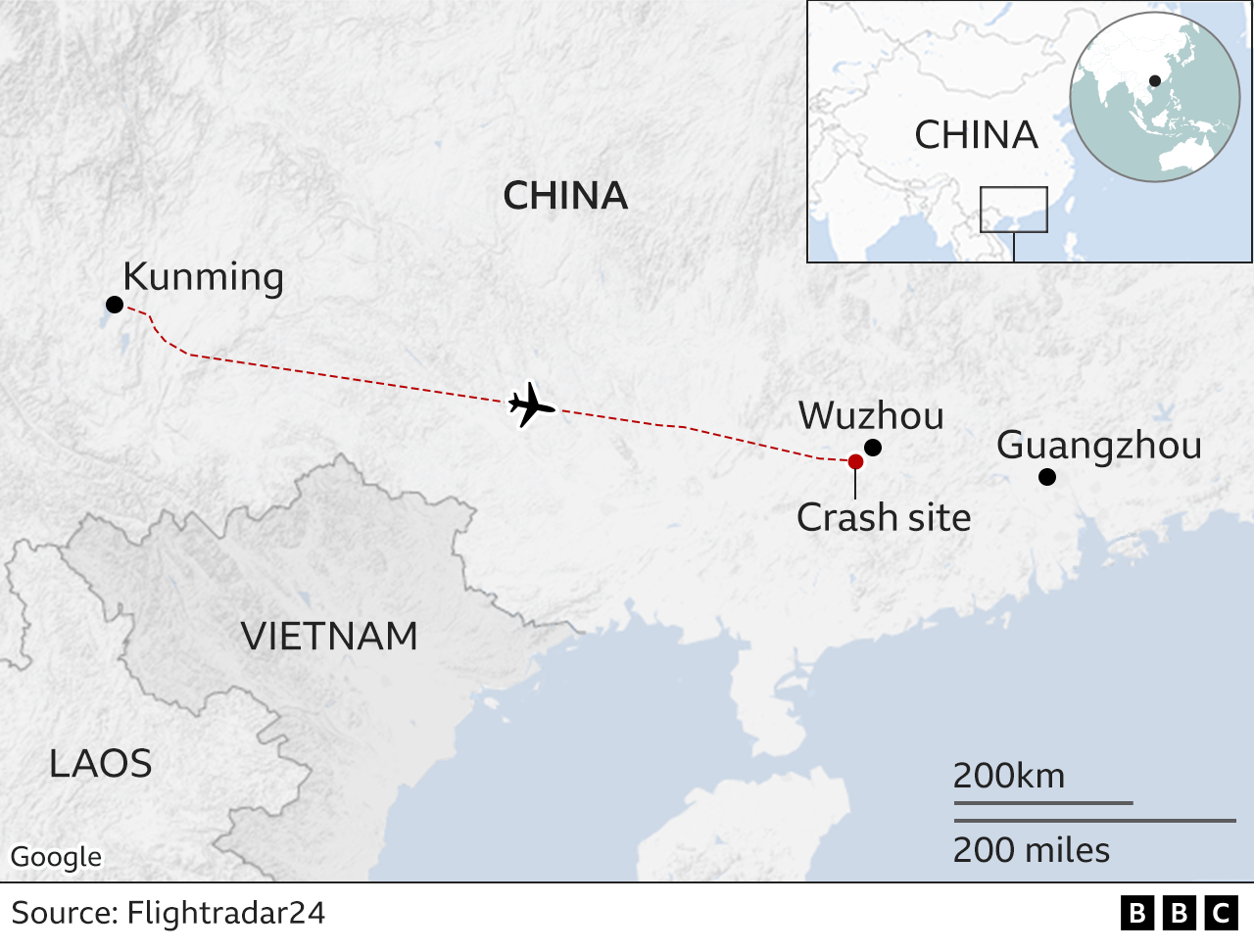 map of flight path