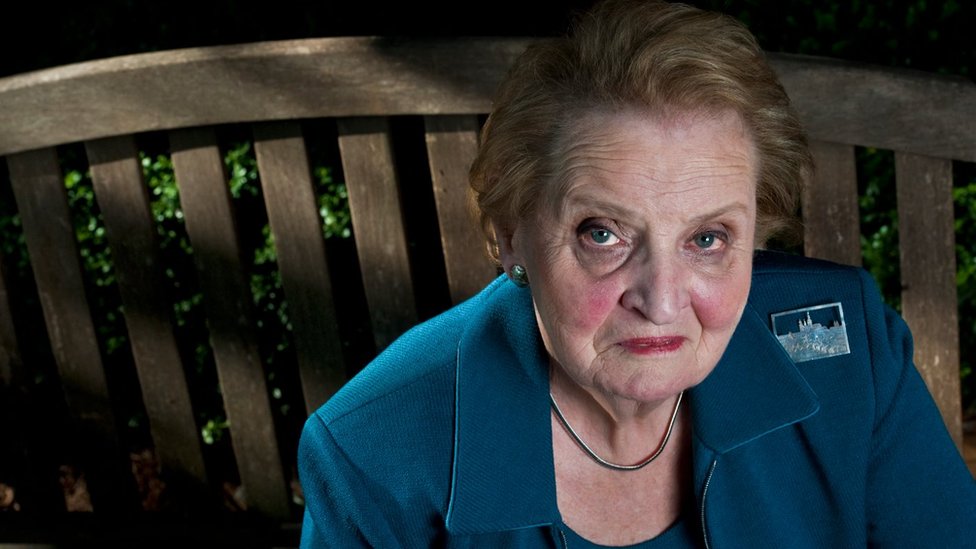 Former Secretary of State Madeleine Albright at her home in the Georgetown neighbourhood of Washington DC