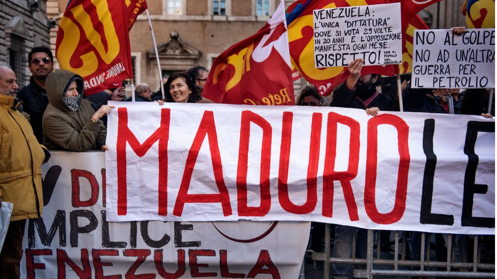 Marcha de apoyo a Maduro en Italia