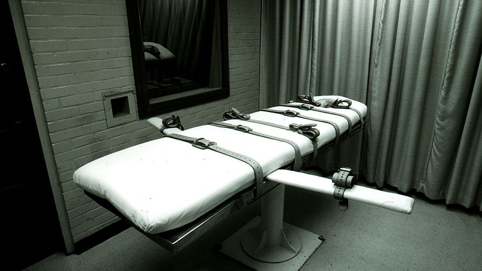 A lethal injection room in the US