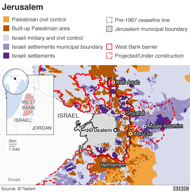 Карта Иерусалима