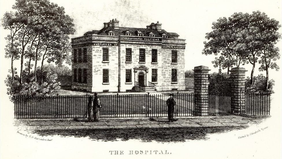 Больница Адденбрука, Трампингтон-стрит c. 1810