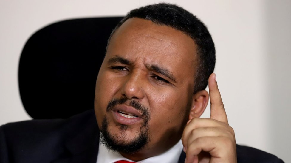 Jawar Mohammed, an Oromo activist and leader of the Oromo protest speaks during a Reuters interview at his house in Addis Ababa, Ethiopia October 23, 2019.